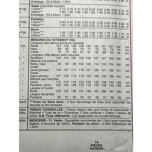 McCalls 8178 Sewing pattern Dress top pants shorts jacket size 20 22 24 - Picture 7 of 7